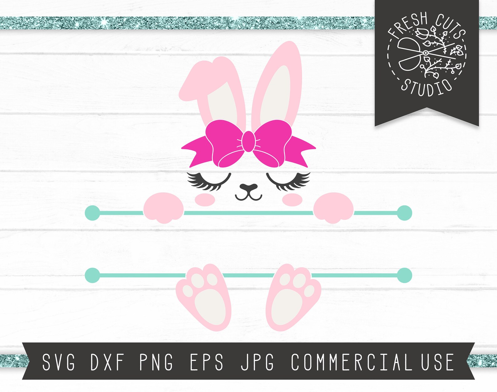 Easter Bunny SVG Split Frame Bunny SVG Rabbit Monogram Frame Etsy