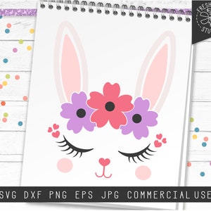 Bunny Face SVG Cut File Instant Download, Cute Rabbit SVG, Bunny Face ...