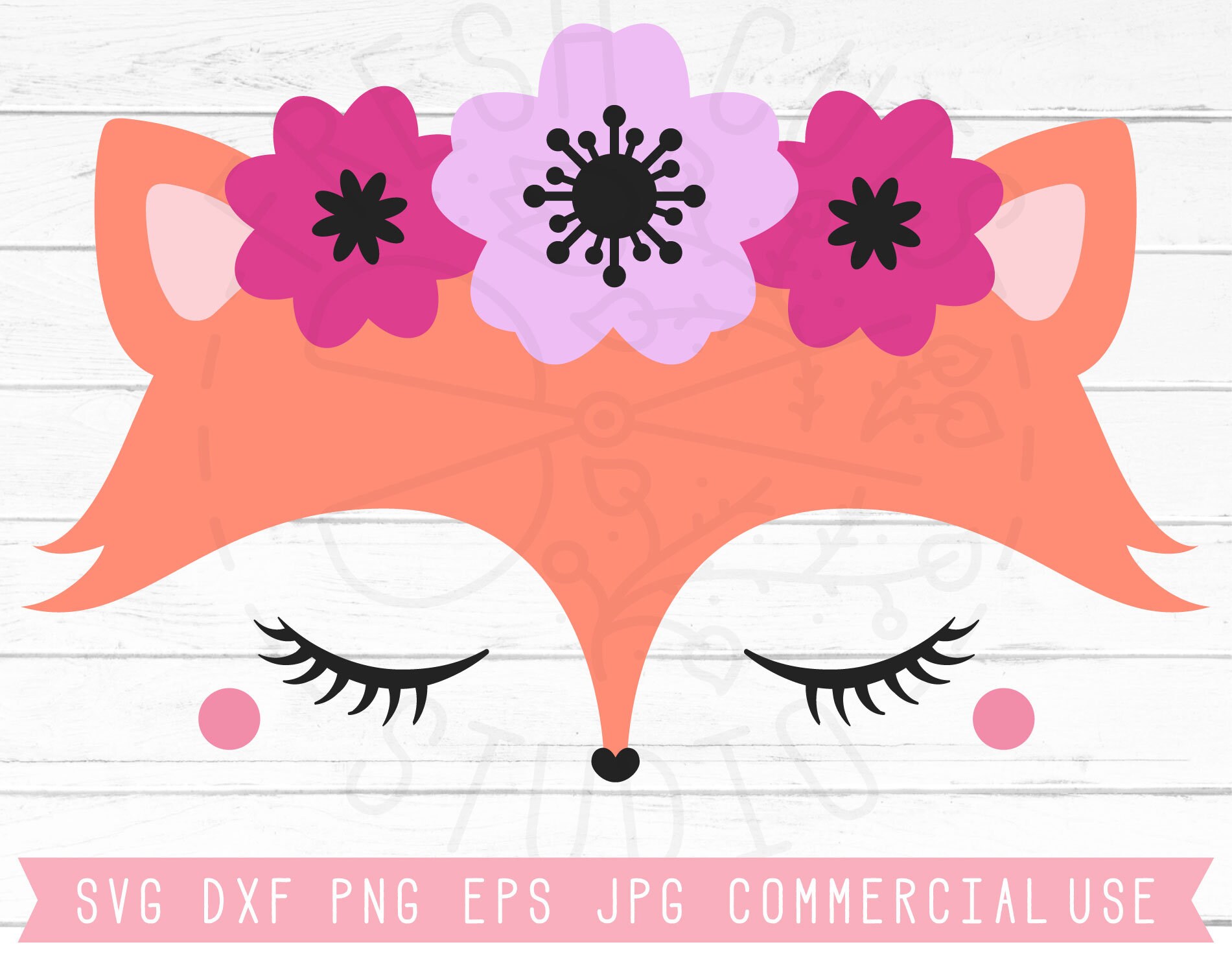 Floral Fox SVG Cut File Sweet Fox Face Svg Flower Fox Cut | Etsy