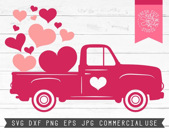 cut files for Cricut PNG Silhouette Design heart svg valentine svg transportation svg Dxf Pickup truck svg Svg love svg loving svg