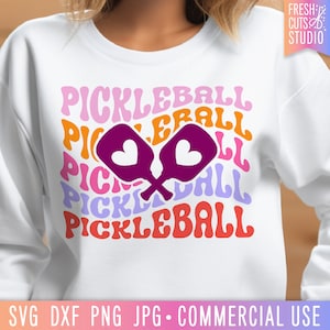 Pickleball SVG Cut File Design, Pickle Player png for Sublimation digital download, cute pickleball svg, wavy stacked, pickleball girl svg