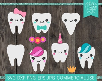 Tooth SVG Bundle, Teeth svg, Dental svg, Tooth Fairy svg File, Instant Download, Cute Tooth Clip Art, Girl Tooth, Boy Tooth, Dentistry svg