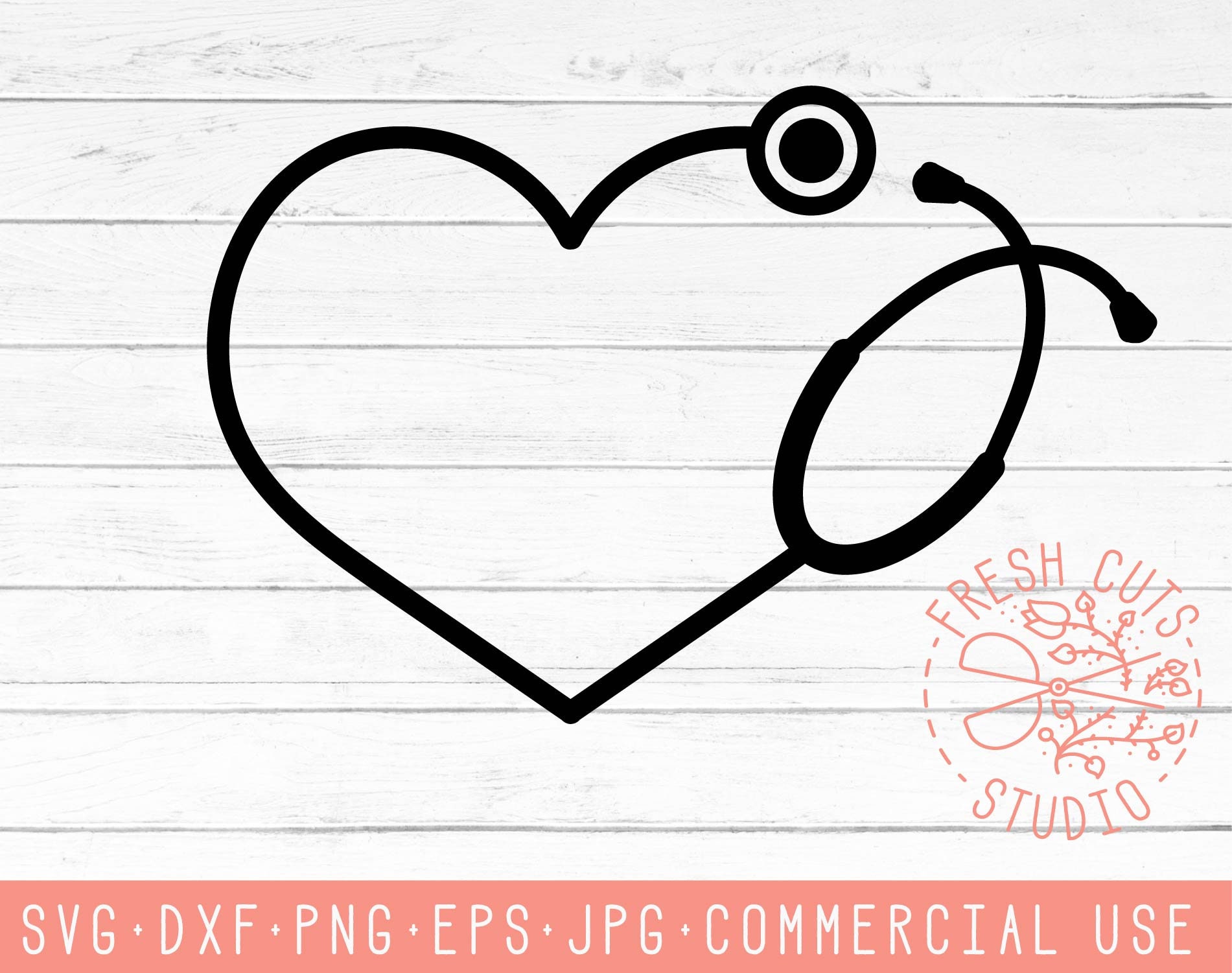 Heart Stethoscope SVG Cut files for Cameo Silhouette Cricut | Etsy