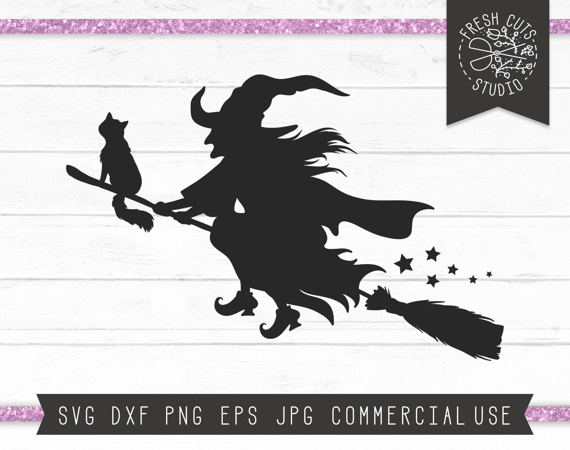 Flying Witch SVG Cut File for Cricut Witch on Broom Svg - Etsy UK