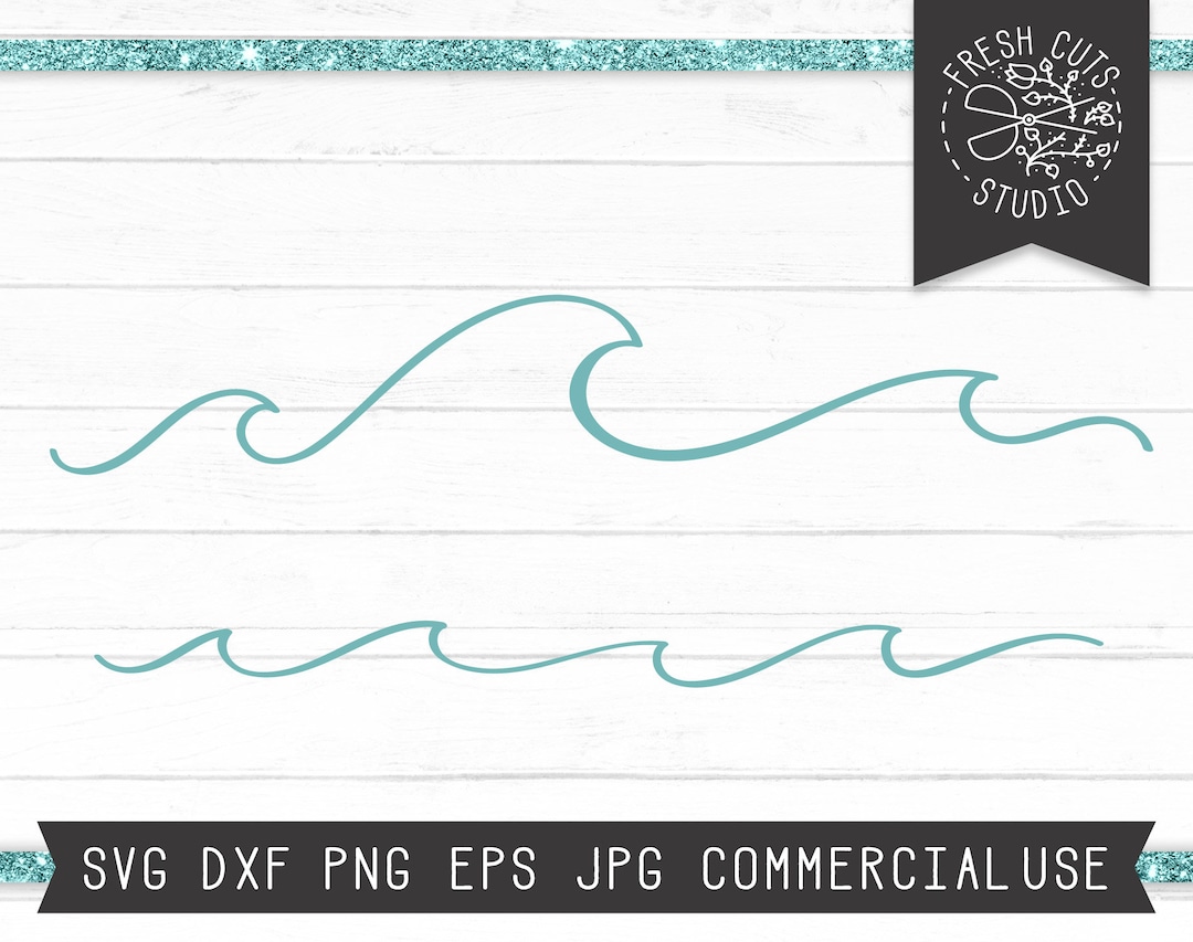 Wave SVG File Instant Download, Wave Cut File for Cricut, Ocean Svg