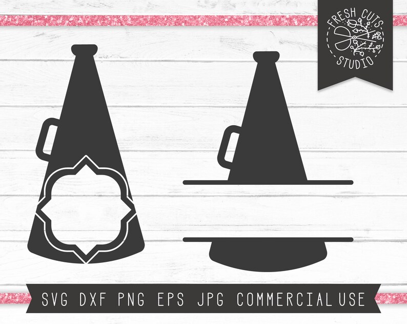 Download Megaphone Monogram Frame Svg Cheer Monogram Frames Svg | Etsy
