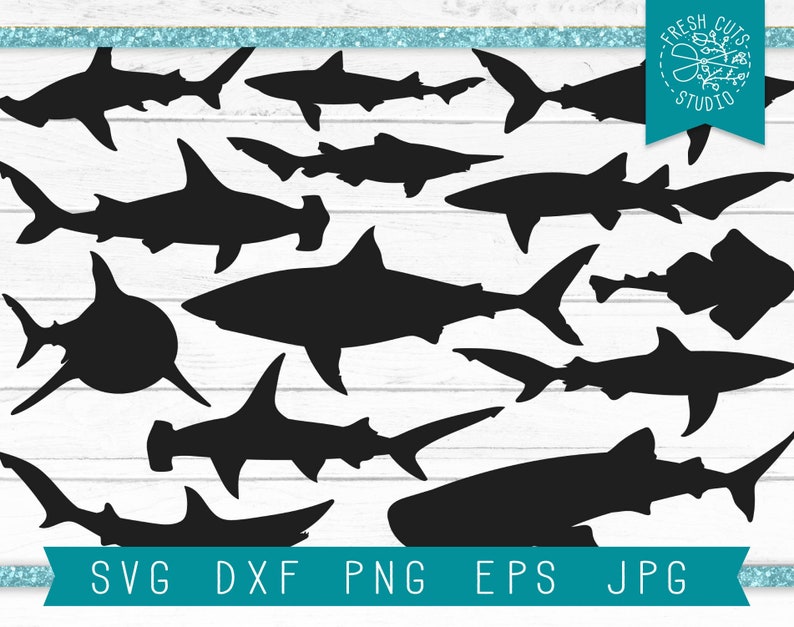Download Shark SVG Cut Files for Cricut Shark Silhouettes SVG ...