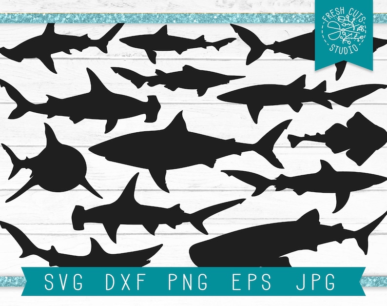 Download Shark SVG Cut Files for Cricut Shark Silhouettes SVG ...