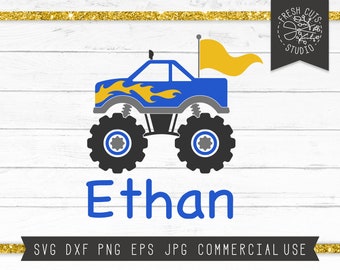 Monster Truck SVG, Monster Truck Shirt Design, Monster Truck con Flames Svg, Instant Download Cut File per Cricut, Silhouette, Truck Svg