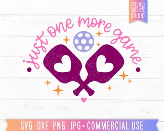 Sólo un archivo de corte SVG de juego más, diseño de Pickleball con letras a mano, lindo Pickleball svg, paletas de Pickleball, regalo para el jugador de Pickleball png