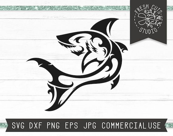 Download Shark Svg Instant Download Tribal Shark Svg Shark Tattoo Svg Etsy