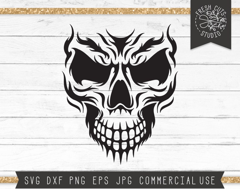 Download Skull SVG Cut File Halloween Skull Face SVG Horror SVG | Etsy
