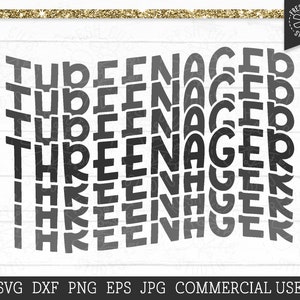 Arquivo de corte SVG Threenager, SVG fofo de três anos, 3 svg, design de camisa infantil svg png dxf eps, retrô, 3º aniversário svg, citação engraçada para criança