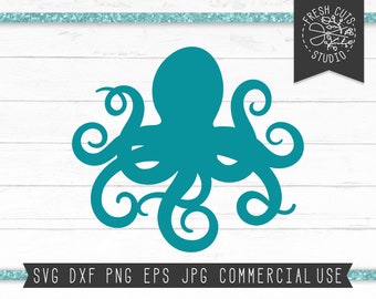 Octopus SVG Design, Octopus Silhouette Cut File for Cricut, Octopus Clipart Digital Design, Nautical svg, Vector, Ocean svg, Tentacles SVG