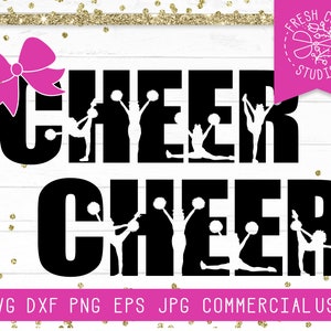 Cheer SVG File Instant Download, Cheer Cut File voor Cricut, Cheerleader svg, Cheer Word SVG, Cheerleading svg, Cheer Shirt SVG voor Meisjes