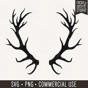 Geweih SVG-Schnittdatei, Elchgeweih, Hirschgeweih PNG, Geweih-Clipart-Bild, rustikale Hirschjagd svg dxf jpg, Geweih-Silhouette und Cricut-Datei
