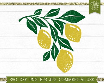 Lemons SVG Cut File for Cricut, Silhouette File, Layered SVG File, Instant Download, Lemon Clipart, Lemons, Leaf, Citrus Fruit Farmhouse svg