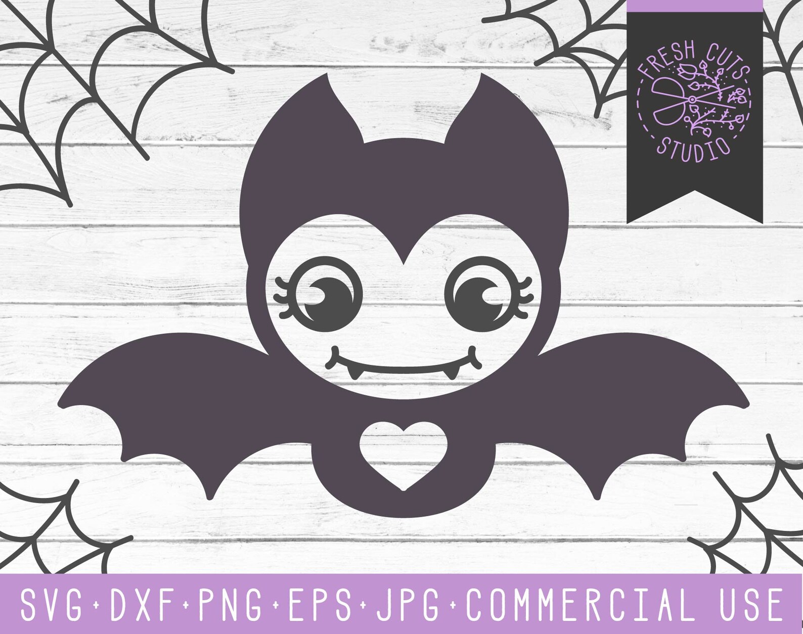 Cute Bat SVG Cut Files Kawaii Bat Clipart Clip Art Heart - Etsy