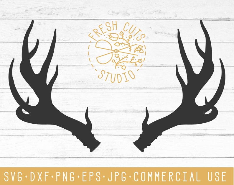 Download Antler SVG Clipart Silhouette Design Vector Antler Dxf Eps | Etsy