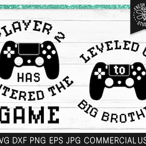Big Brother SVG schneiden Datei für Cricut, Silhouette, Nivelliert bis Svg, Gaming Svg, Videospiel Svg, Baby Brother, Baby Girl, Baby Svg junge, Spieler 2