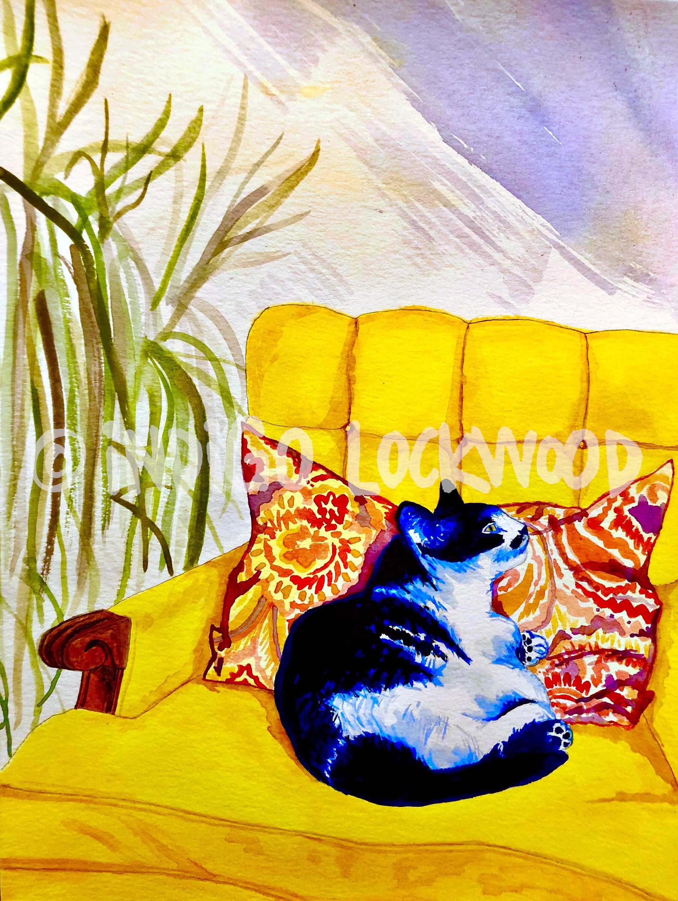 Impresión de arte del gato 11x14 pulgadas pintura de | Etsy