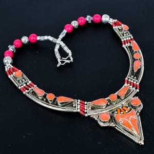 Red Coral Necklace Handmade Traditional Jewellery Tibetan Silver Necklace Bohemian Nepali Necklace Tibetan Ethnic Jewellery Gifts For Mother