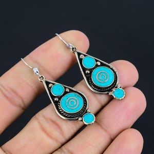 Un Paio Di Orecchini Clip A Tema Delfino Pendente Argento Tibetano - Foto 6