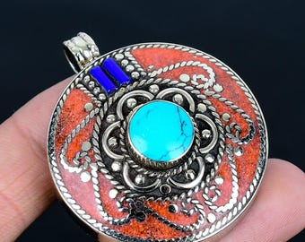 ヴィンテージ チベット 925 スターリングシルバー ペンダント チベット 