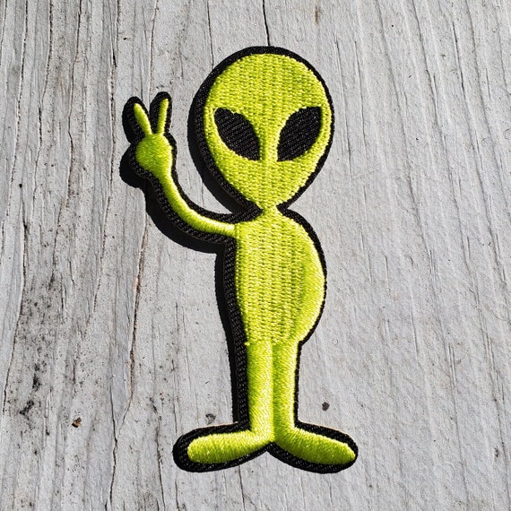 Peace Sign Alien Patch | Etsy