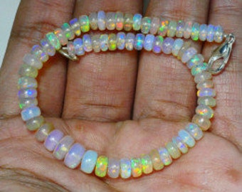 Ethiopian Opal Bead Bracelet: Multi-Fire Gemstone Jewelry