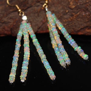 Natural Ethiopian Opal Earrings Earring, (Size 3-5 MM) Opal Gemstone Beads Jewelry