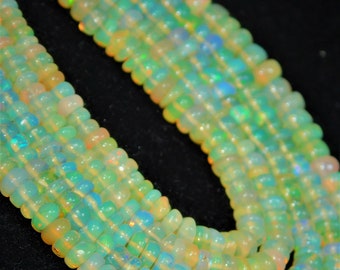 Welo Feuer Glatte äthiopische Opal Rondelle Bead Plain Opal Gelb Opal Rondelle Perlen Opal Plain Beads Feueropal Perlen Auffällige Opal Bead-Q187DO