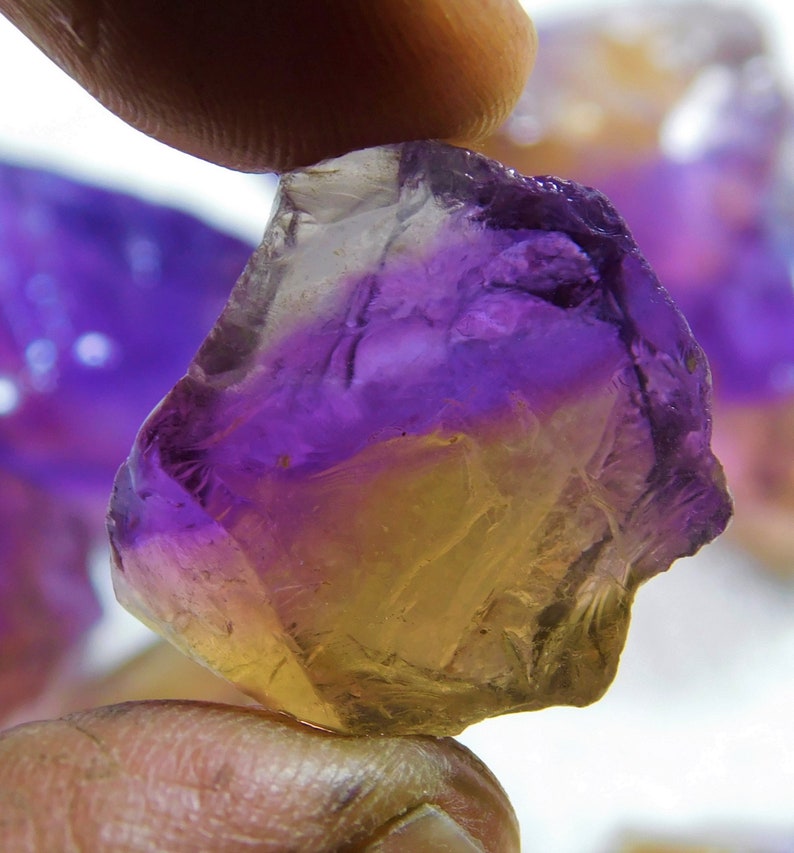 A+AAA 100/% Natural TOP GRADE Purple Yellow Ametrine Rough Loose Gemstones##444#