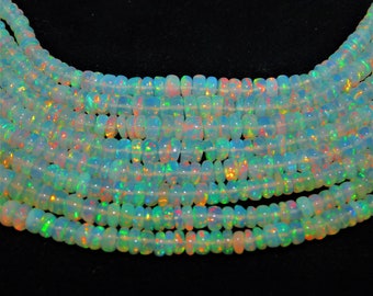 AAA + Feuer Äthiopien Opal Perle (18 Zoll Bead) Feuer Glatte Rondell Opal Auffällige Äthiopische Opal Perle Welo Opal Perle Opal Plain Bead-Y781K