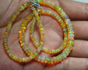 40 cm auffällige äthiopische Opal glatte Rondelle Bead Welo Opal Bead Opal Rondell Perlen Opal Plain Bead Red Fire Opal Perlen