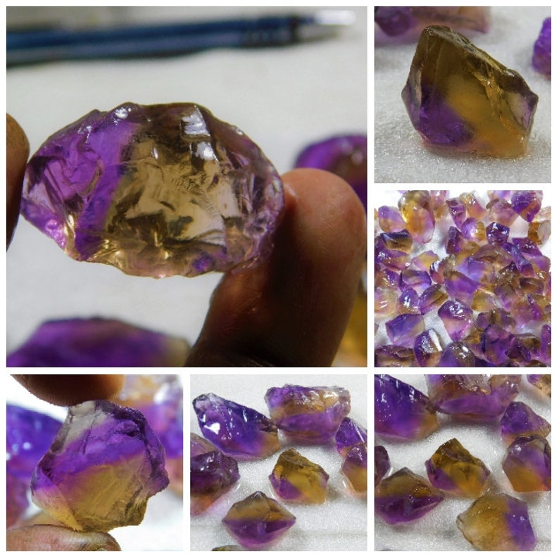 A+AAA 100/% Natural TOP GRADE Purple Yellow Ametrine Rough Loose Gemstones##444#