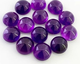 4 mm 50 Stück runde Form Afrikanischer Amethyst (unbehandelt) Cabochon Paket stammt aus Afrika und geschnitten und poliert