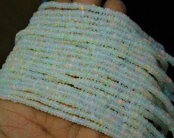 AAA + Ethiopian Opal Bead (16 Zoll Bead) Feuer Glatte Rondell Opal Auffällige äthiopische Opal Bead Welo Opal Bead Opal Plain Bead