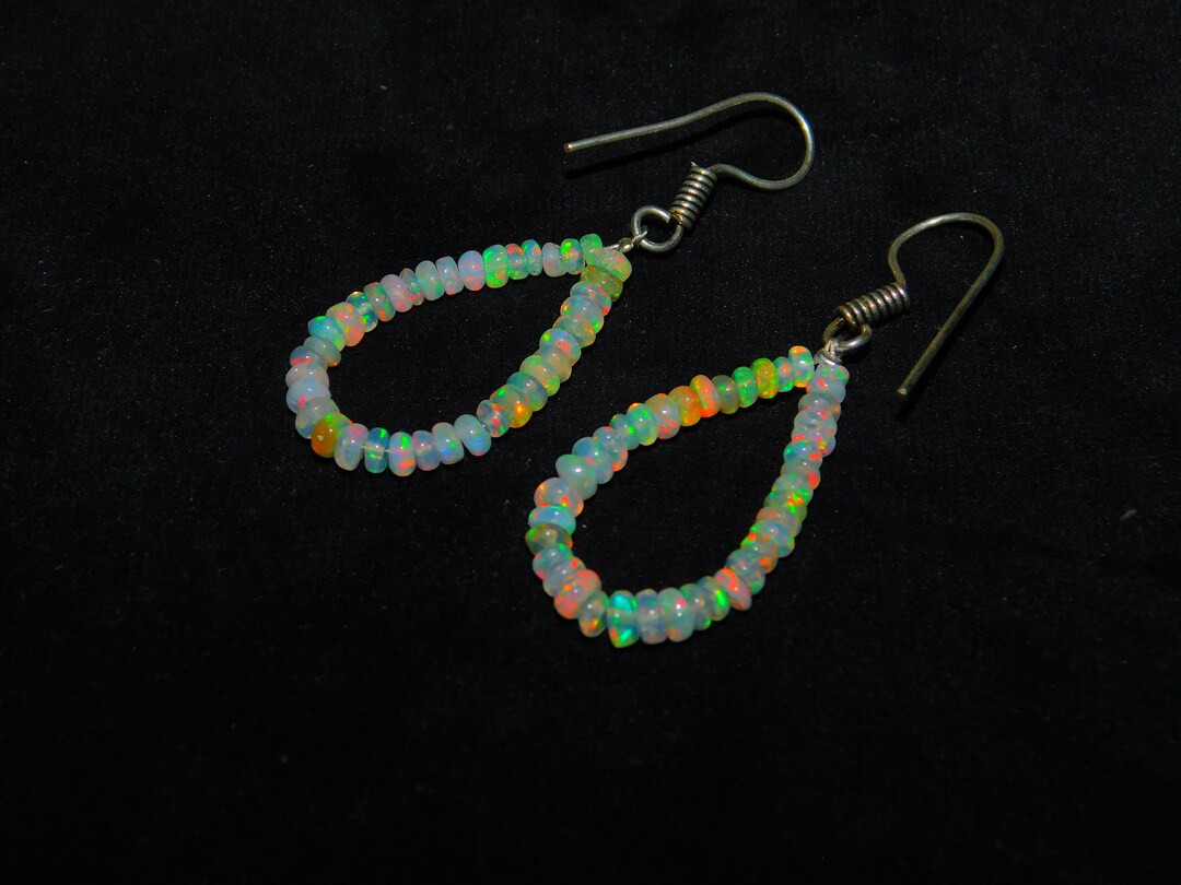 Gift for Her Best Friend Gift Ethiopian Opal Hoop Earrings Etsy