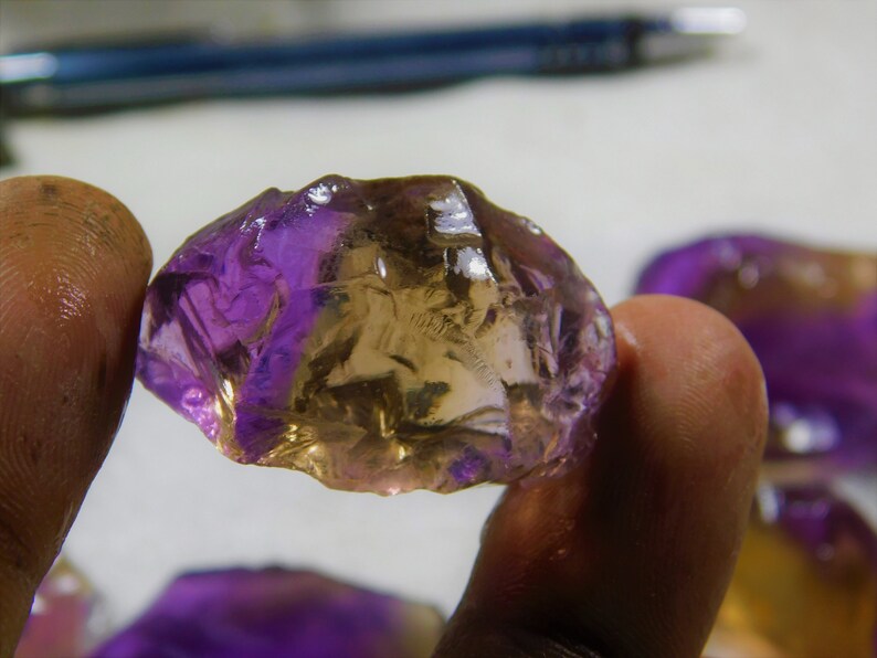A+AAA 100/% Natural TOP GRADE Purple Yellow Ametrine Rough Loose Gemstones##444#