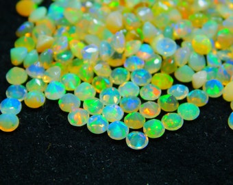 BESTSELLER AAA Grade Welo Opal Faceted Gemstone Round Shape Loose Gemstone 5x5mm Size Ethiopian Opal Gemstone Opal Stone Opal Wholesale Lot