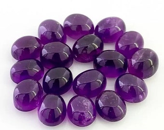 Lila Farbe (9x11 mm 50 Stück) Afrikanischer Amethyst Oval Form Cabochon Paket stammt aus Afrika und geschnitten und poliert