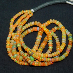 16 inch Ethiopian Welo Opal Rondelle Beads: AAA+ Grade, 3-6mm