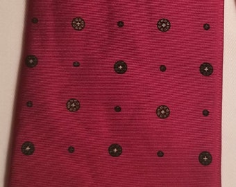 Stafford Vintage All Silk Tie - Red with small accent flowers