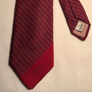 Givenchy Vintage All Silk Tie Red with black and silver stripes