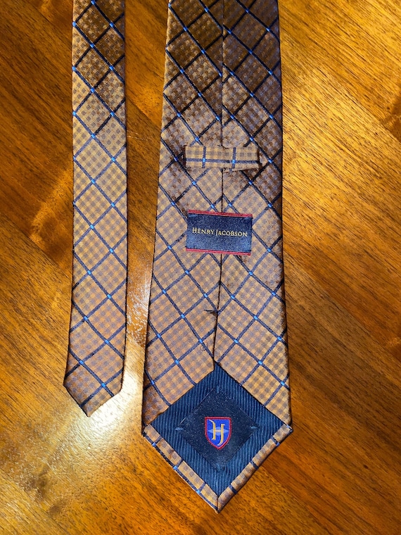 Henry Jacobson Vintage 100% silk Hand Made Tie Br… - image 2