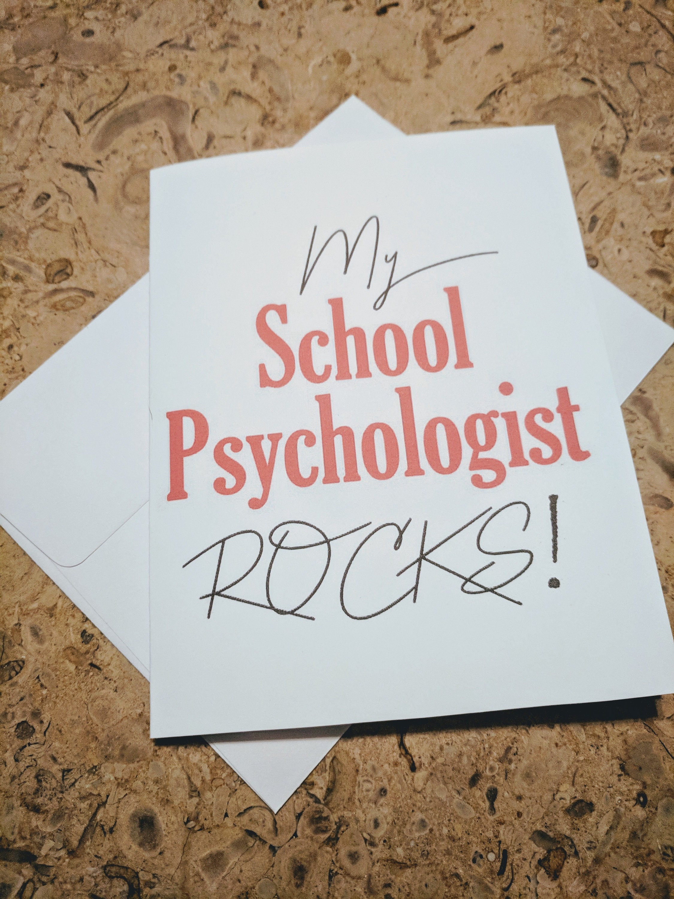 My School Psychologist Rocks appreciation card thank you Etsy