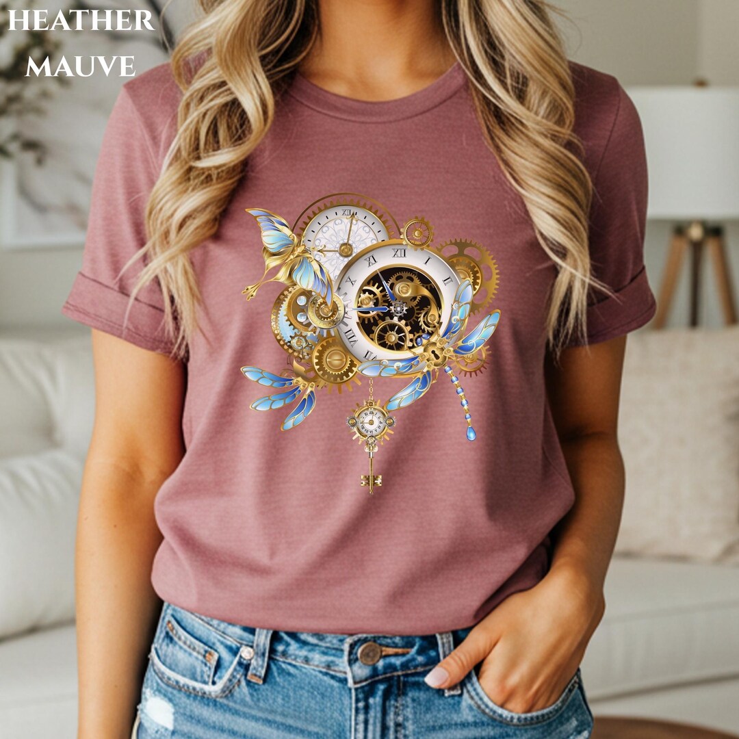 Clockwork Insects Shirt, Steampunk Butterfly Tee, Mechanical Dragonfly ...
