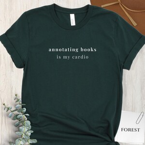 Camiseta "Anotar livros é meu exercício", Camiseta para nerd de livros descolada, Presente para quem gosta de anotar livros, Camiseta aconchegante com estética de leitor, Camiseta para hobby literário