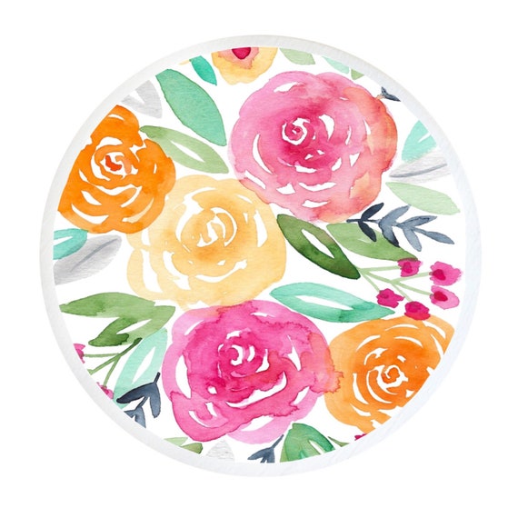 Colorful Drawer Knobs Decorative Dresser Knobs Watercolor Etsy